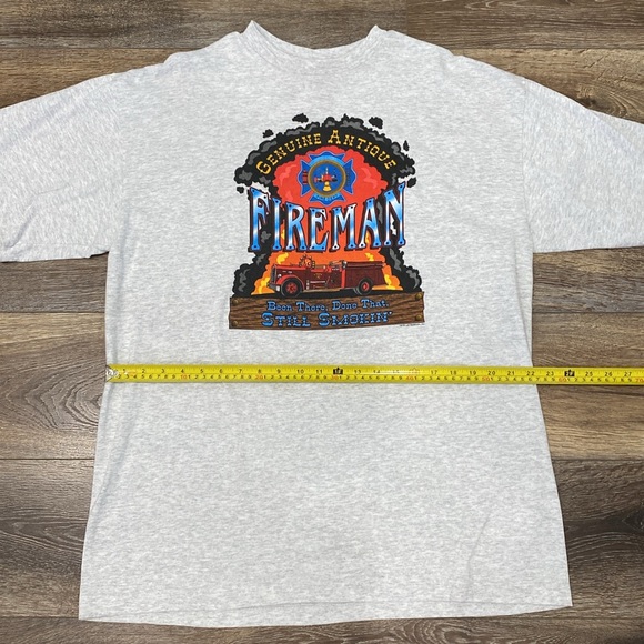 Vintage Genuine Antique Fireman Gray Unisex T-Shirt Size XL🚒LIKE NEW!🔥 - Picture 8 of 9
